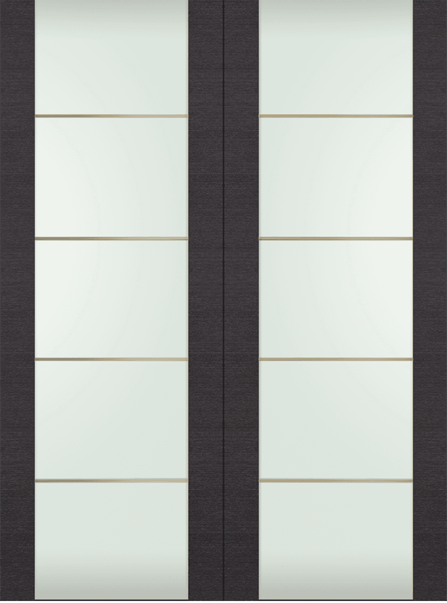 AVANTI 202 4H GOLD STRIPS VETRO BLACK APRICOT DOUBLE BARN DOORS BELLDINNI MODERN INTERIOR DOOR - 2