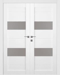 VITA VETRO BIANCO NOBLE DOUBLE BELLDINNI MODERN INTERIOR DOOR - 1