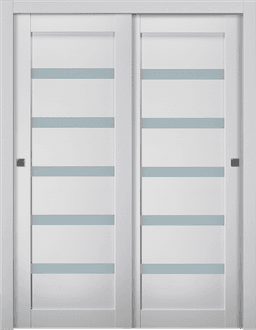 LEORA VETRO BIANCO NOBLE BYPASS BELLDINNI MODERN INTERIOR DOOR - 1