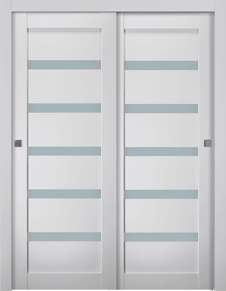 LEORA VETRO BIANCO NOBLE BYPASS BELLDINNI MODERN INTERIOR DOOR - 1