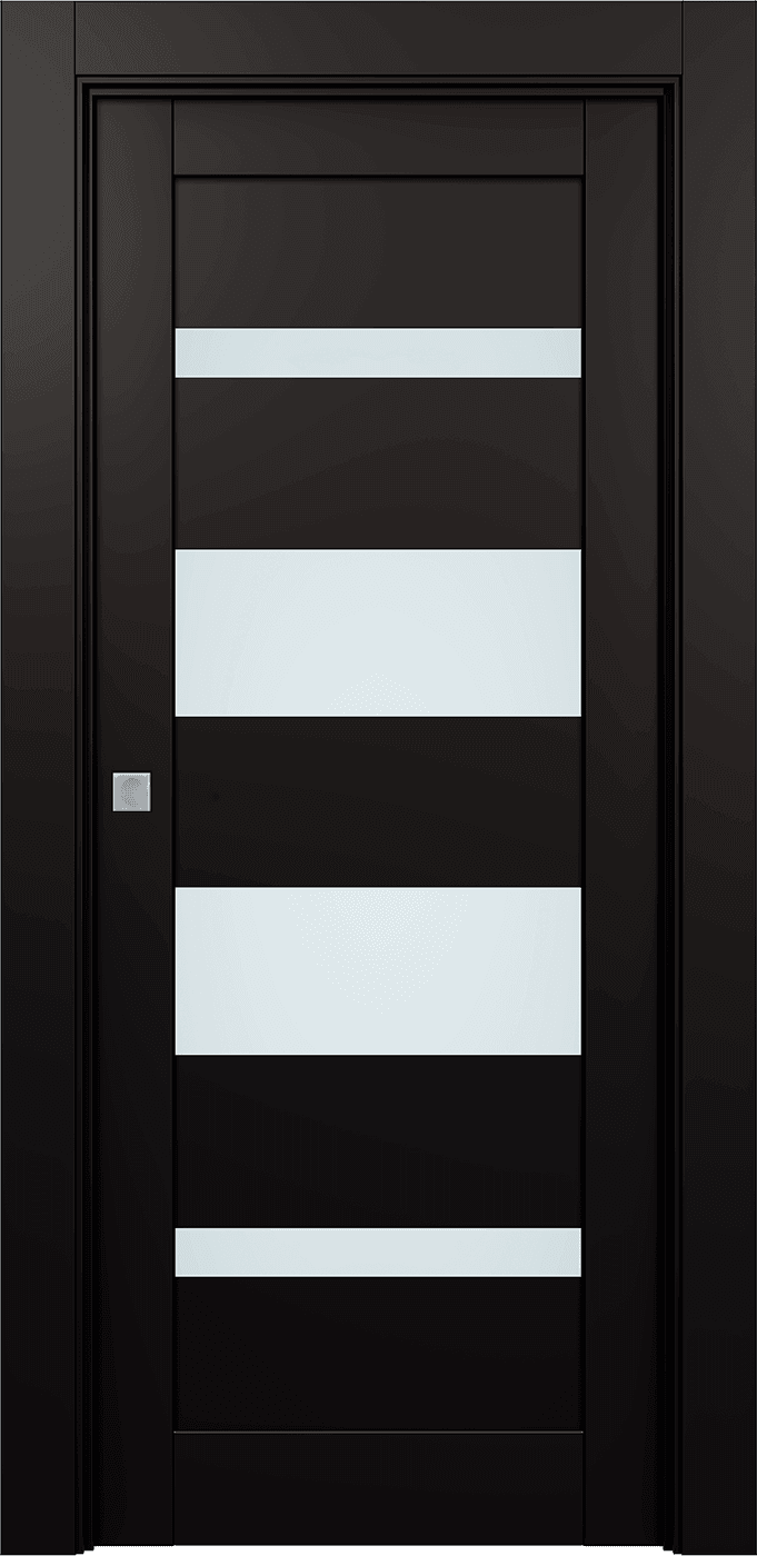 MIRELLA VETRO BLACK MATTE POCKET BELLDINNI MODERN INTERIOR DOOR - 1
