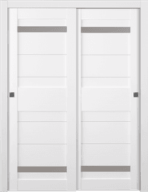 IMMA VETRO BIANCO NOBLE BYPASS BELLDINNI MODERN INTERIOR DOOR - 1