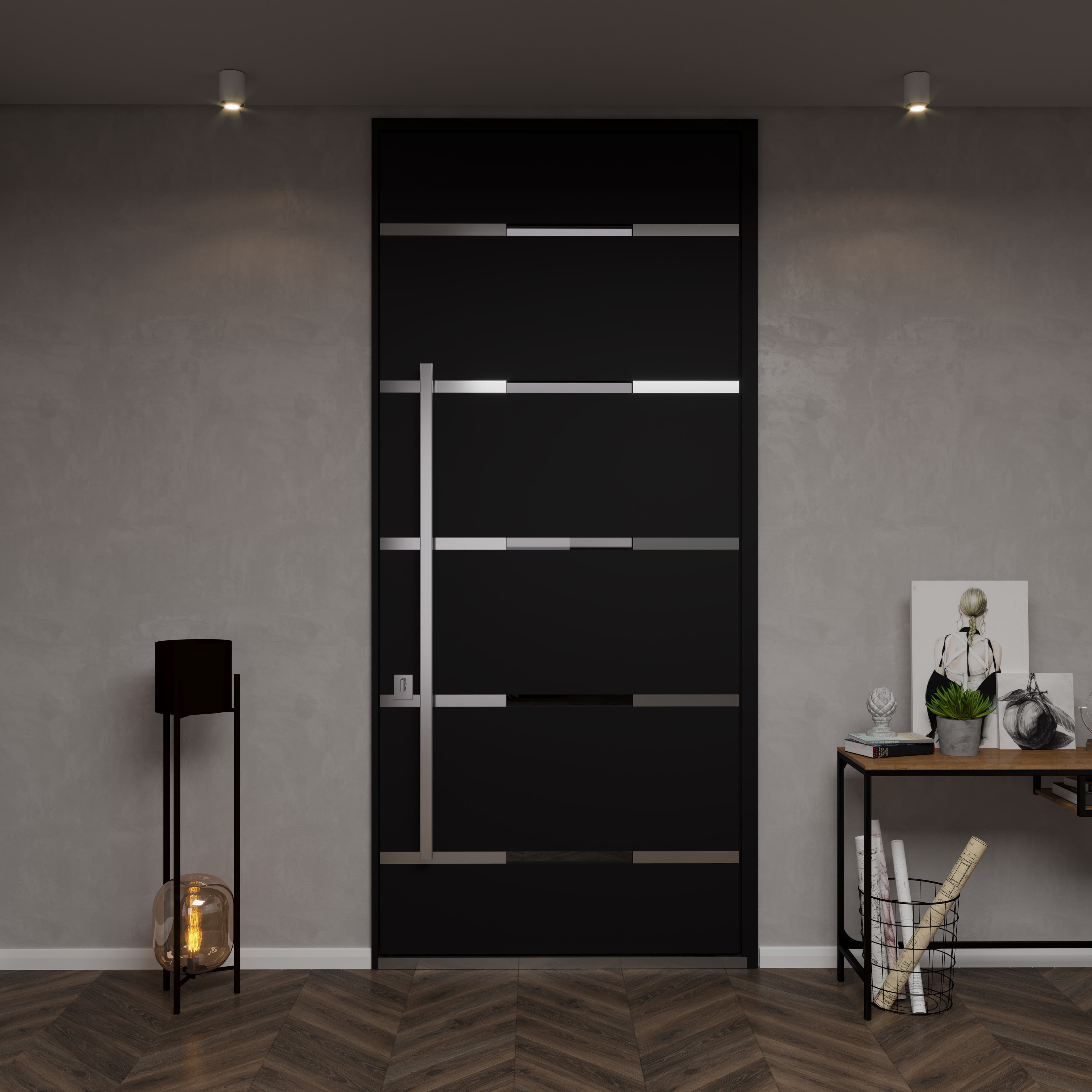 Single pivot metal-aluminum modern exterior door Axis 1115 - 5