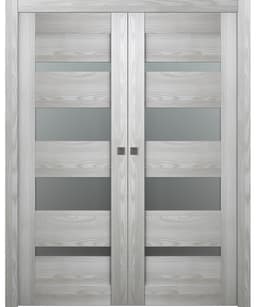 AVON 07-01 VETRO RIBEIRA ASH DOUBLE POCKET BELLDINNI MODERN INTERIOR DOOR - 1