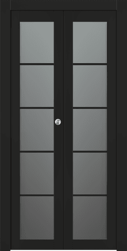 AVON 5 LITE VETRO BLACK MATTE DOUBLE BI-FOLD BELLDINNI MODERN INTERIOR DOOR - 1