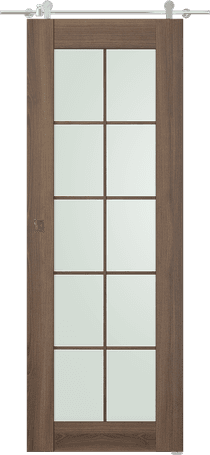 AVON 10 LITE VETRO PECAN NUTWOOD BARN BELLDINNI MODERN INTERIOR DOOR - 1