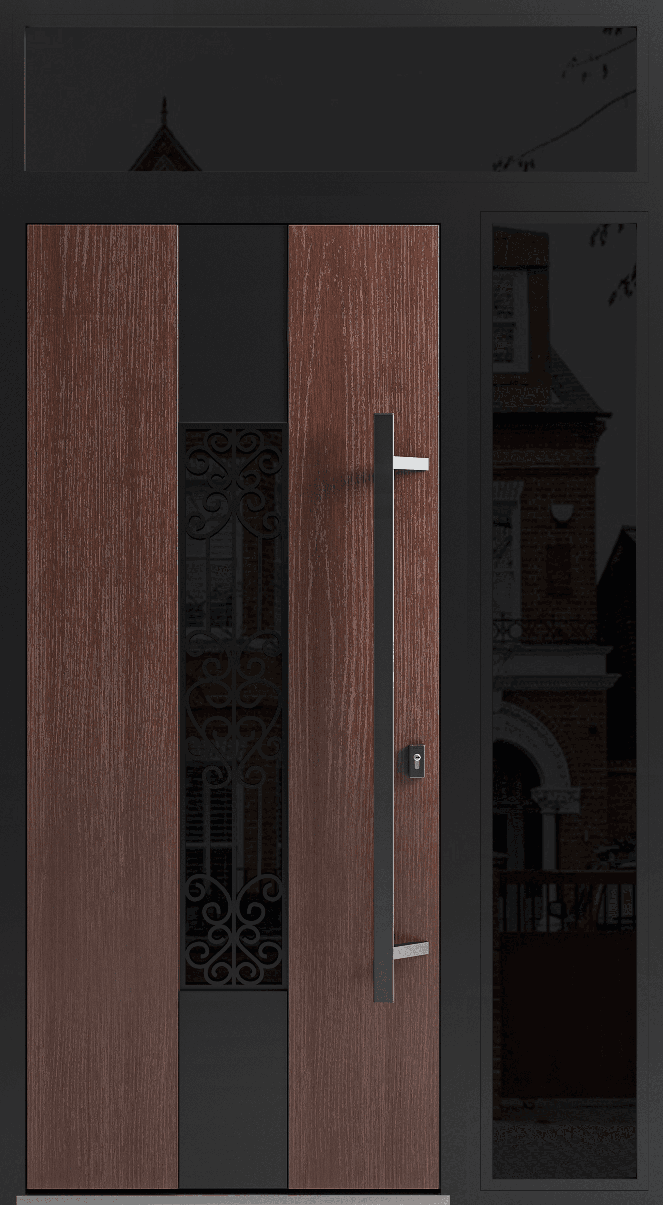Single metal-aluminum modern exterior door Ronex 1205 - 5
