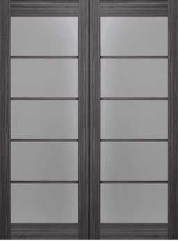 PALLADIO 5 LITE VETRO GRAY OAK DOUBLE BELLDINNI MODERN INTERIOR DOOR - 2