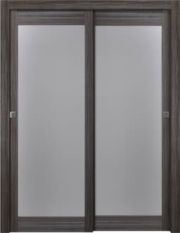 PALLADIO 207 VETRO GRAY OAK BYPASS BELLDINNI MODERN INTERIOR DOOR - 1