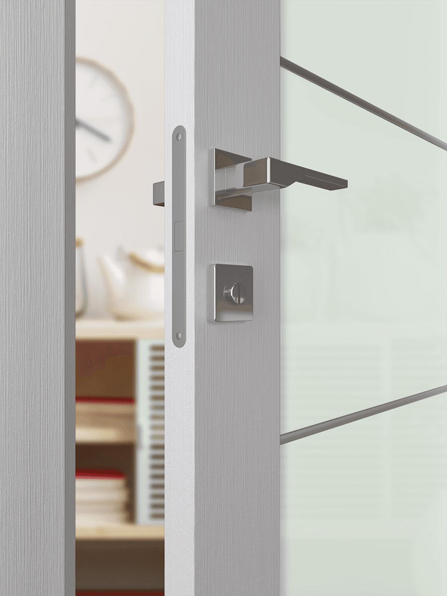 PALLADIO 202 4H BLACK STRIPS VETRO BIANCO NOBLE DOUBLE DOORS BELLDINNI MODERN INTERIOR DOOR - 2