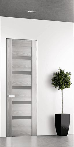 AVON 07-04 VETRO RIBEIRA ASH DOUBLE INVISIBLE METAL FRAME BELLDINNI MODERN INTERIOR DOOR - 1