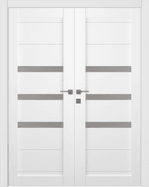 DORA VETRO BIANCO NOBLE DOUBLE BELLDINNI MODERN INTERIOR DOOR - 1