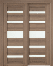 AVON 07-05 VETRO PECAN NUTWOOD BYPASS DOORS BELLDINNI MODERN INTERIOR DOOR - 1
