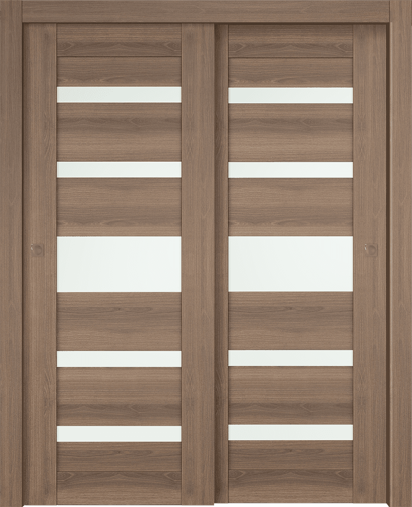 AVON 07-05 VETRO PECAN NUTWOOD BYPASS DOORS BELLDINNI MODERN INTERIOR DOOR - 1