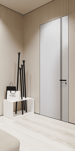 SMART PRO 208 VETRO POLAR WHITE INVISIBLE METAL FRAME BELLDINNI MODERN INTERIOR DOOR - 2