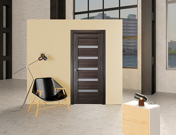 LEORA VETRO GRAY OAK SWING BELLDINNI MODERN INTERIOR DOOR - 4