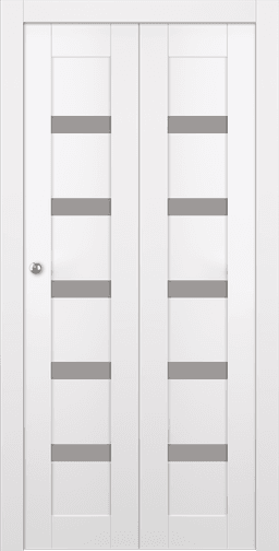 LEORA VETRO SNOW WHITE DOUBLE BI-FOLD BELLDINNI MODERN INTERIOR DOOR - 1