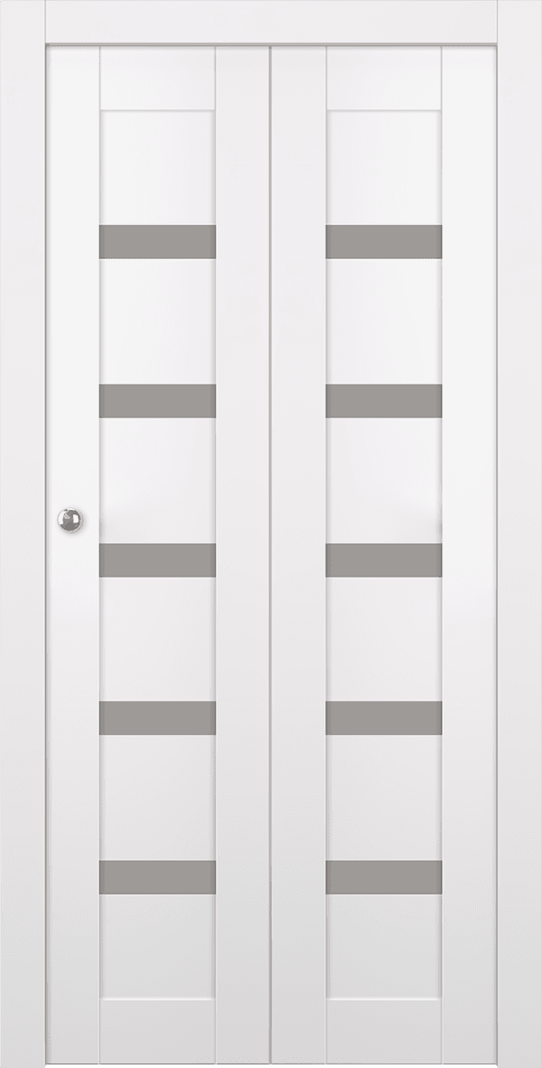 LEORA VETRO SNOW WHITE DOUBLE BI-FOLD BELLDINNI MODERN INTERIOR DOOR - 1