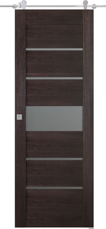 AVON 07-06 VETRO VERALINGA OAK DOUBLE BARN BELLDINNI MODERN INTERIOR DOOR - 1