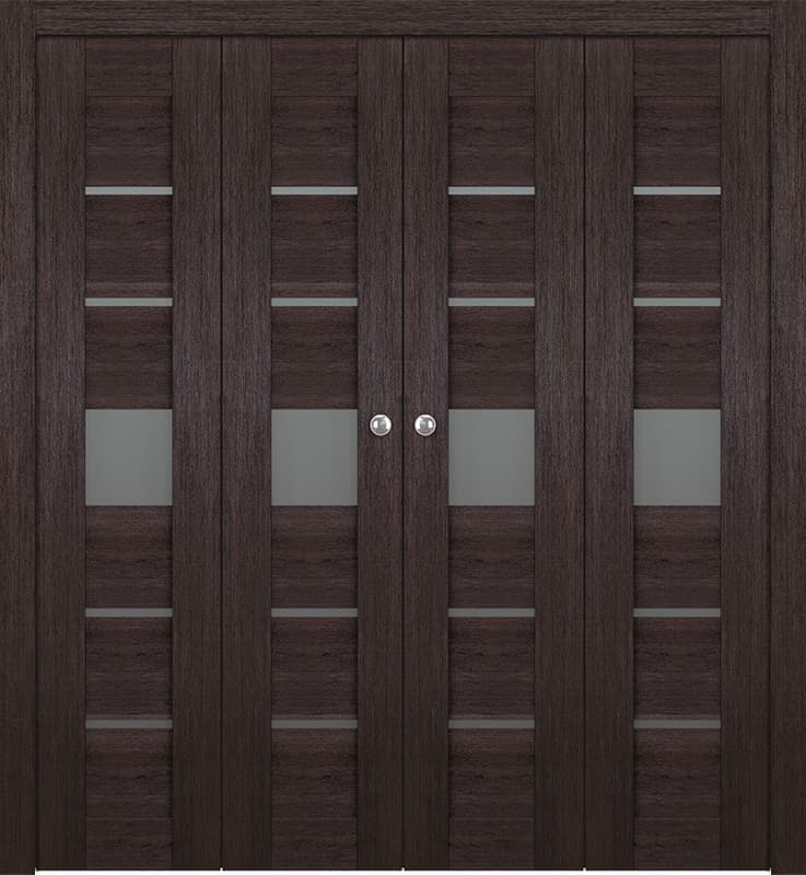 AVON 07-06 VETRO VERALINGA OAK DOUBLE BI-FOLD BELLDINNI MODERN INTERIOR DOOR - 1