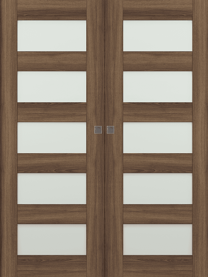 AVON 07-07 VETRO PECAN NUTWOOD DOUBLE MAGIC DOORS BELLDINNI MODERN INTERIOR DOOR - 1