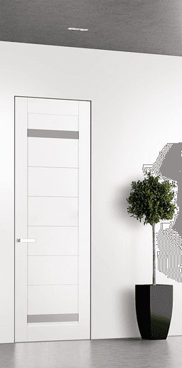 PERLA VETRO SNOW WHITE INVISIBLE METAL FRAME BELLDINNI MODERN INTERIOR DOOR - 1