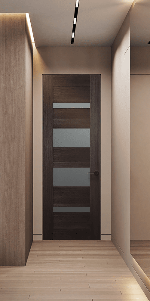 AVON 07-01 VETRO VERALINGA OAK DOUBLE INVISIBLE METAL FRAME BELLDINNI MODERN INTERIOR DOOR - 2