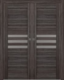 DOME VETRO GRAY OAK DOUBLE POCKET BELLDINNI MODERN INTERIOR DOOR - 1