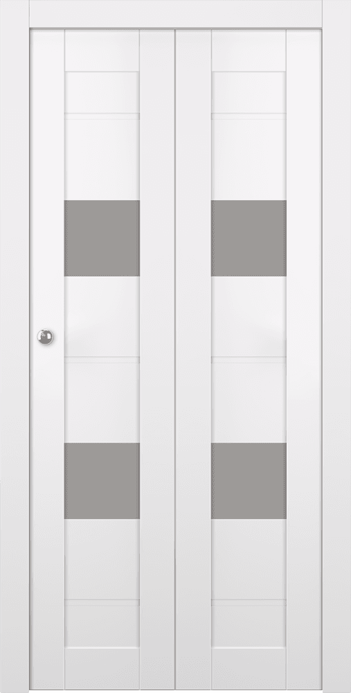 VITA VETRO SNOW WHITE DOUBLE BI-FOLD BELLDINNI MODERN INTERIOR DOOR - 1