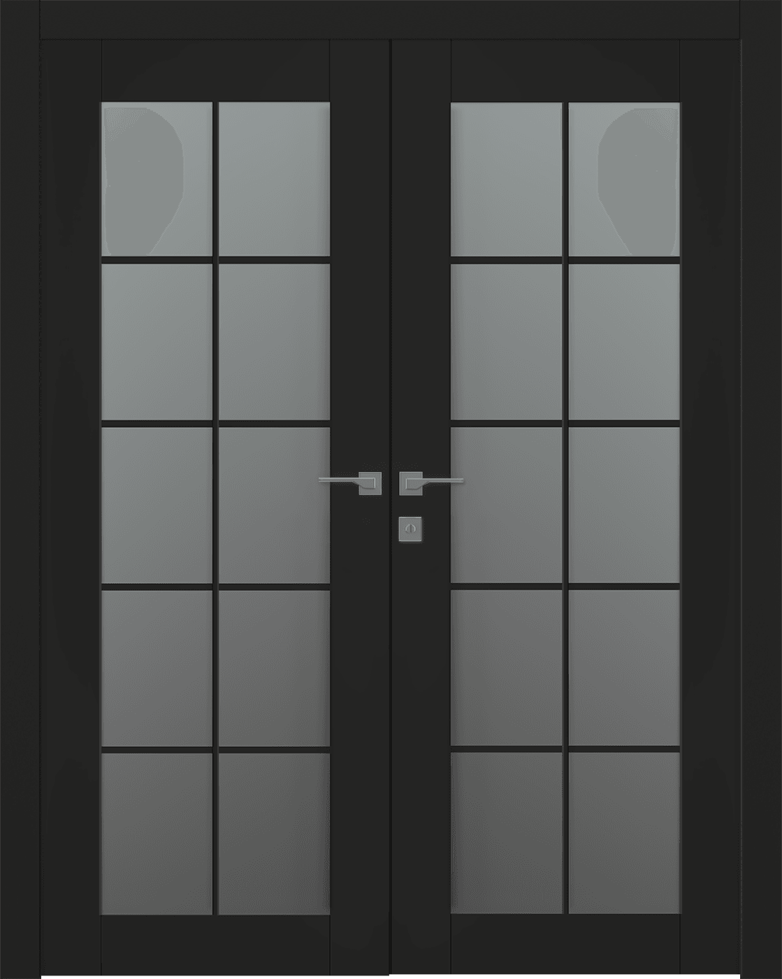 AVON 10 LITE VETRO BLACK MATTE DOUBLE BELLDINNI MODERN INTERIOR DOOR - 1