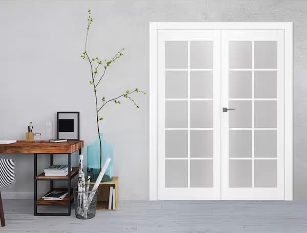PALLADIO 10 LITE VETRO BIANCO NOBLE DOUBLE BELLDINNI MODERN INTERIOR DOOR - 3