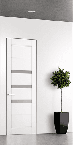 RITA VETRO SNOW WHITE DOUBLE INVISIBLE METAL FRAME BELLDINNI MODERN INTERIOR DOOR - 1