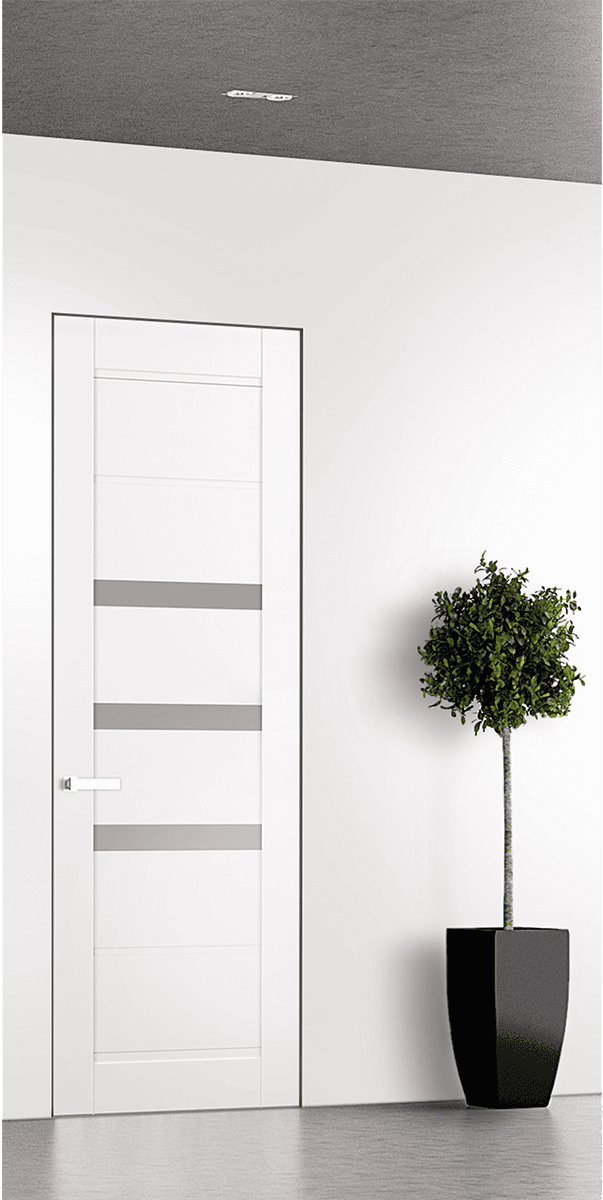 RITA VETRO SNOW WHITE DOUBLE INVISIBLE METAL FRAME BELLDINNI MODERN INTERIOR DOOR - 1