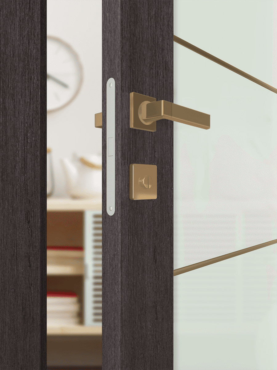 AVON 202 4H GOLD STRIPS VETRO VERALINGA OAK DOUBLE DOORS BELLDINNI MODERN INTERIOR DOOR - 2