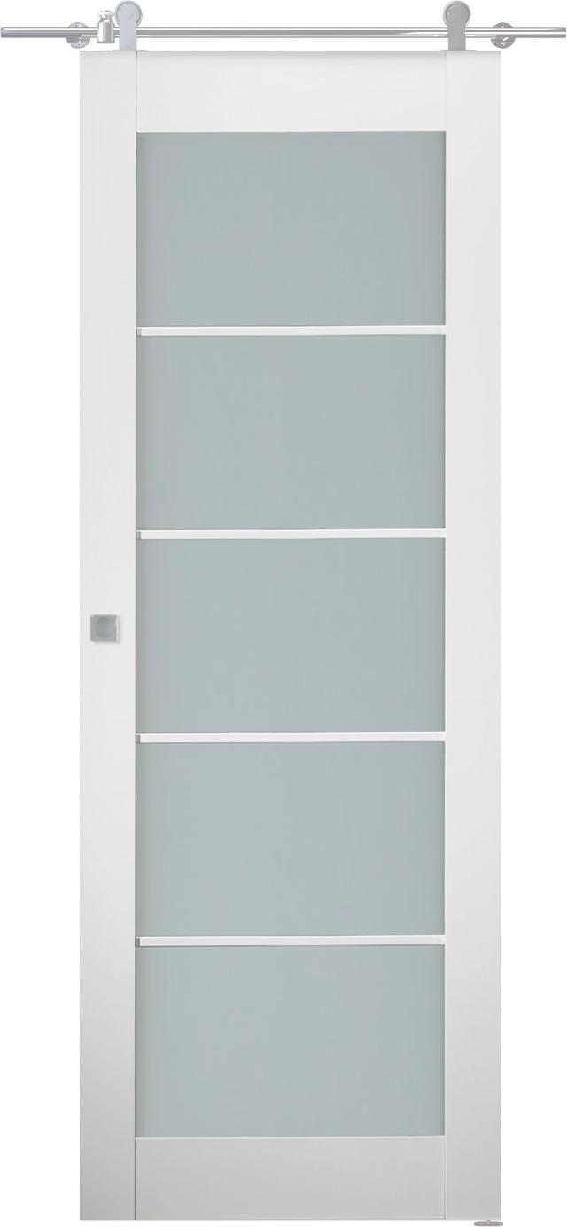 SMART PRO 5 LITE VETRO POLAR WHITE BARN BELLDINNI MODERN INTERIOR DOOR