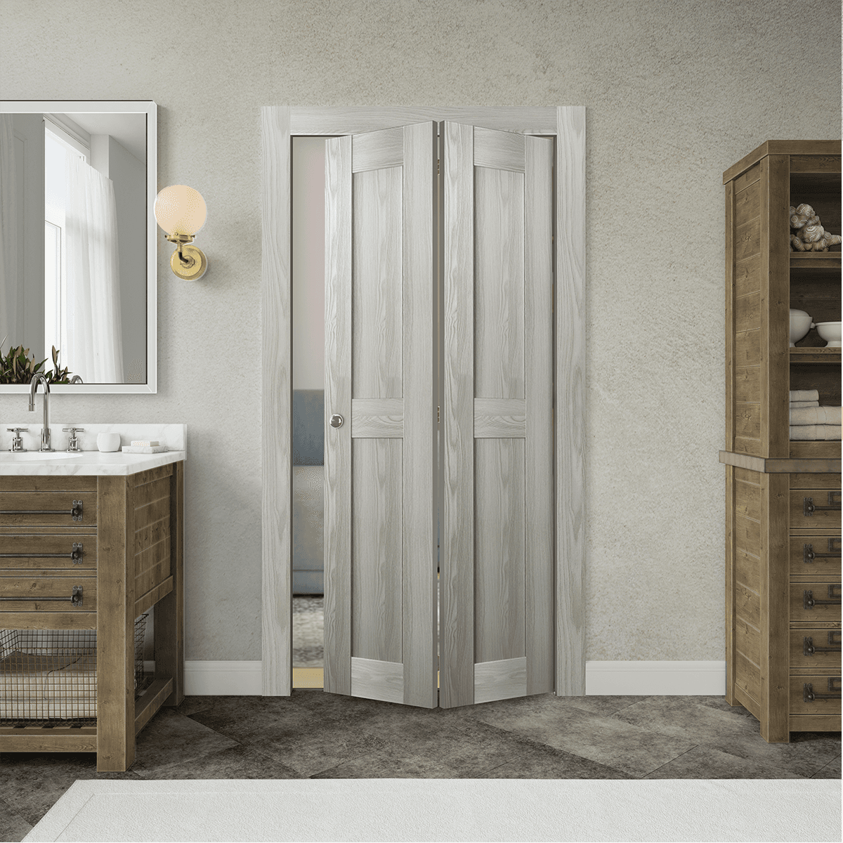 AVON 07 RN RIBEIRA ASH DOUBLE BI-FOLD BELLDINNI MODERN INTERIOR DOOR - 2