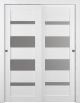 MIRELLA VETRO BIANCO NOBLE BYPASS BELLDINNI MODERN INTERIOR DOOR - 1