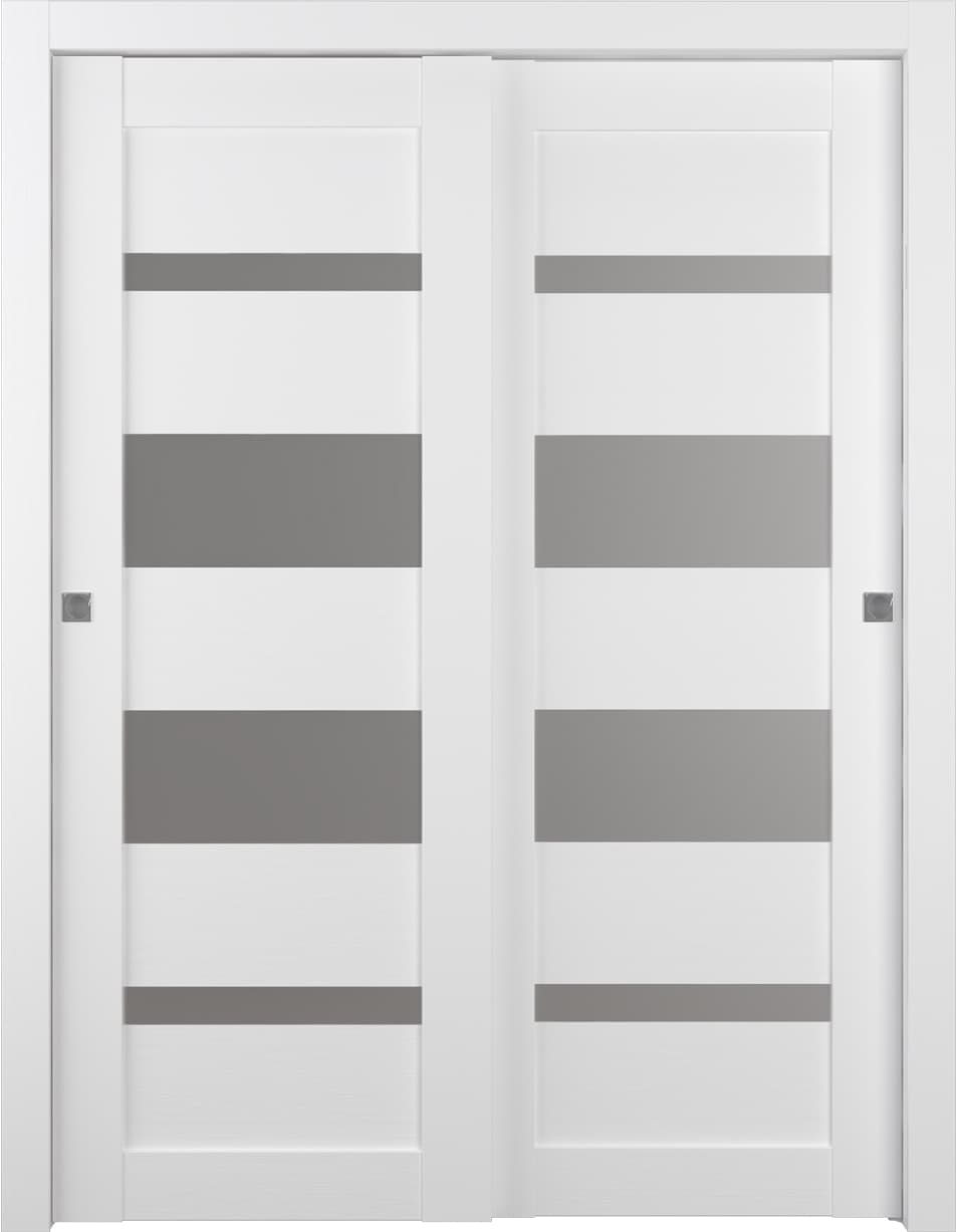MIRELLA VETRO BIANCO NOBLE BYPASS BELLDINNI MODERN INTERIOR DOOR