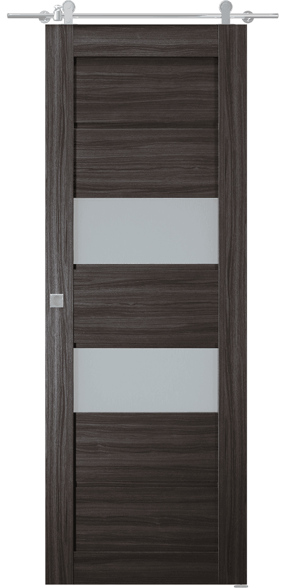 DESSA VETRO GRAY OAK DOUBLE BARN BELLDINNI MODERN INTERIOR DOOR - 1