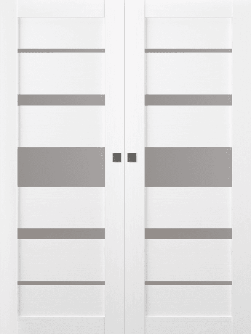 KINA VETRO BIANCO NOBLE DOUBLE MAGIC DOORS BELLDINNI MODERN INTERIOR DOOR - 1