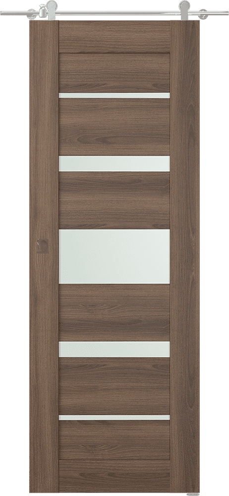 AVON 07-03 VETRO PECAN NUTWOOD BARN DOORS BELLDINNI MODERN INTERIOR DOOR - 1