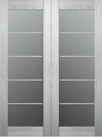 AVON 5 LITE VETRO RIBEIRA ASH DOUBLE BARN BELLDINNI MODERN INTERIOR DOOR - 2