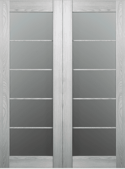 AVON 5 LITE VETRO RIBEIRA ASH DOUBLE BARN BELLDINNI MODERN INTERIOR DOOR - 2