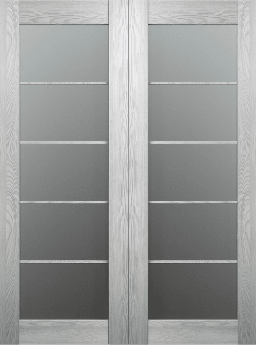 AVON 5 LITE VETRO RIBEIRA ASH DOUBLE BARN BELLDINNI MODERN INTERIOR DOOR - 2