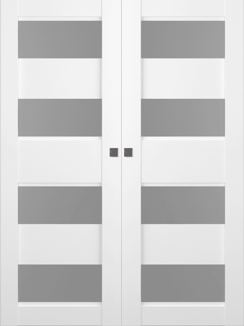 DELLA VETRO BIANCO NOBLE DOUBLE MAGIC BELLDINNI MODERN INTERIOR DOOR - 1