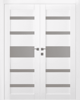 GINA VETRO BIANCO NOBLE DOUBLE DOORS BELLDINNI MODERN INTERIOR DOOR - 1