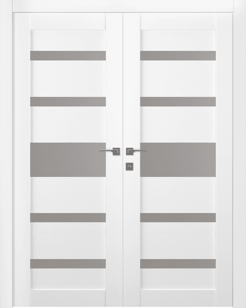 GINA VETRO BIANCO NOBLE DOUBLE DOORS BELLDINNI MODERN INTERIOR DOOR - 1