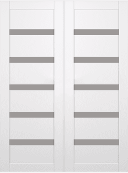 LEORA VETRO SNOW WHITE DOUBLE BI-FOLD BELLDINNI MODERN INTERIOR DOOR - 2