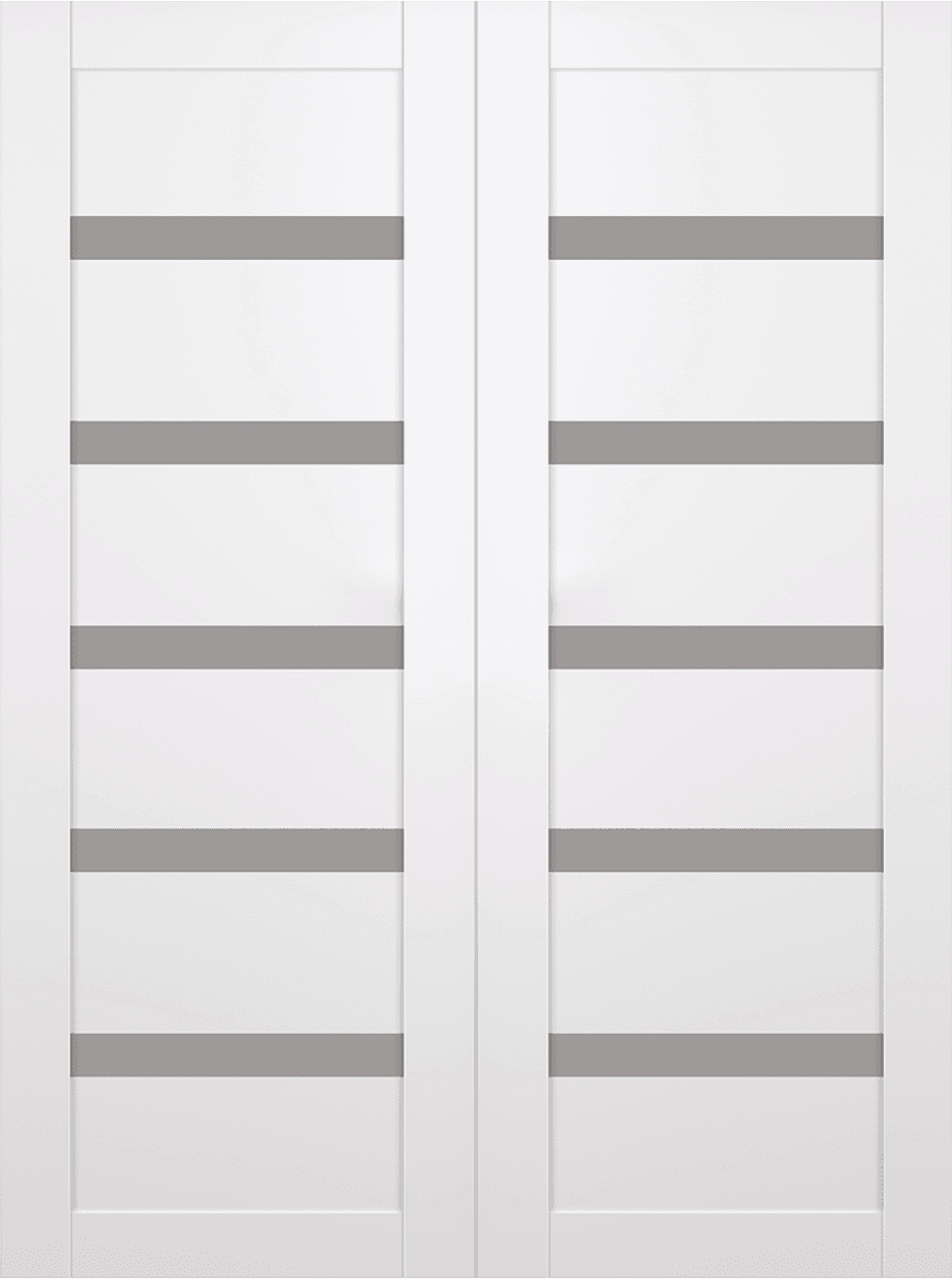 LEORA VETRO SNOW WHITE DOUBLE BI-FOLD BELLDINNI MODERN INTERIOR DOOR - 2