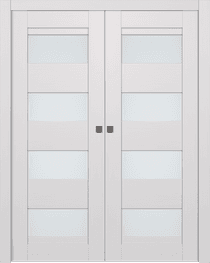 DELLA VETRO BIANCO NOBLE DOUBLE POCKET BELLDINNI MODERN INTERIOR DOOR - 1